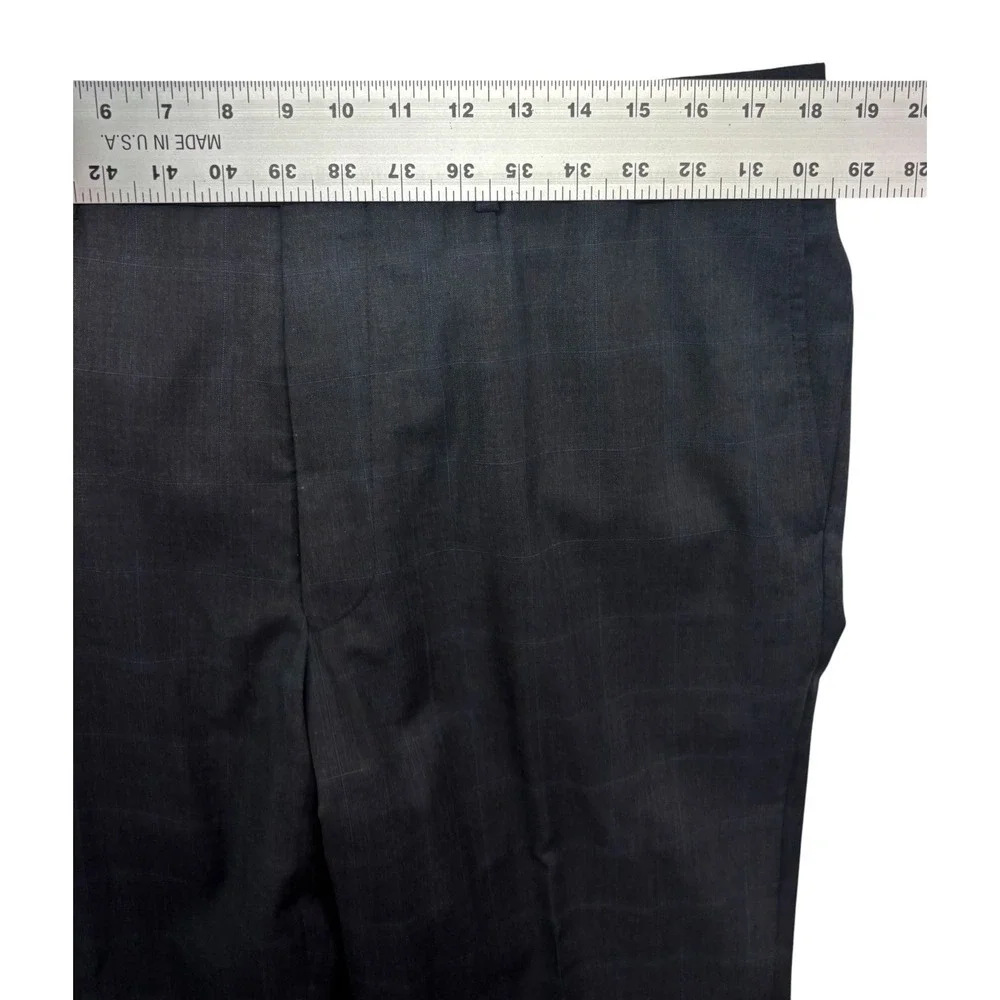 Jack Victor Elite 44XL 44L 36x36 Charcoal Windowpane 2pc Pant Suit Wool Nepal